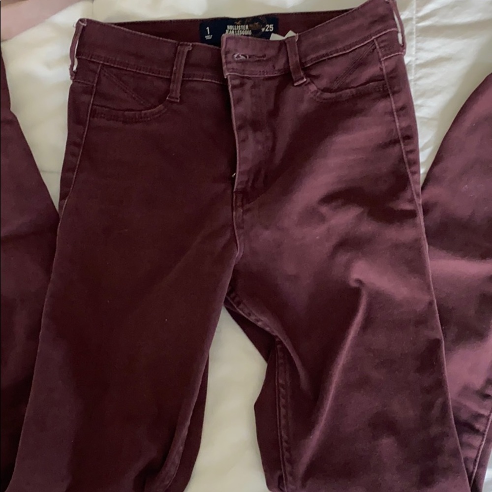 Burgundy Hollister Jeggings
